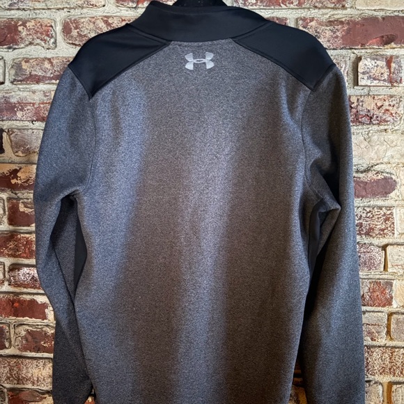 🖤 Under Armour ColdGear Quarter-Zip Pullover — Gray & Black — Size M Mens 🖤 - Picture 4 of 4